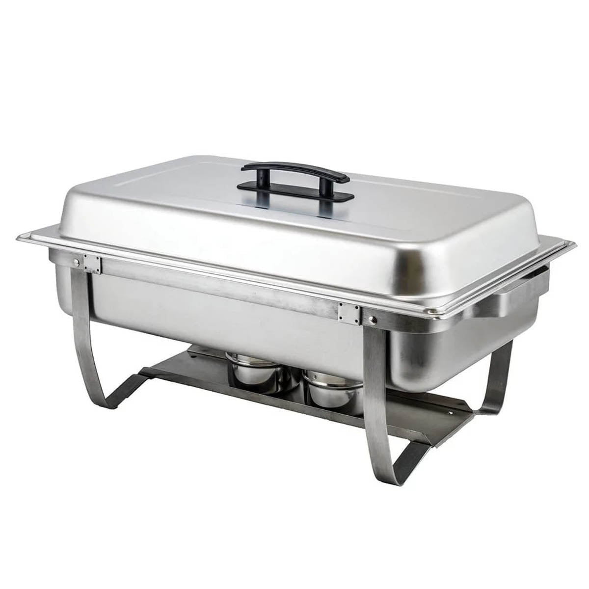 Winco C-4080 Economy 8 Qt. Full Size Stainless Steel Chafer with Folding Frame | 8 qt = 2 gal
