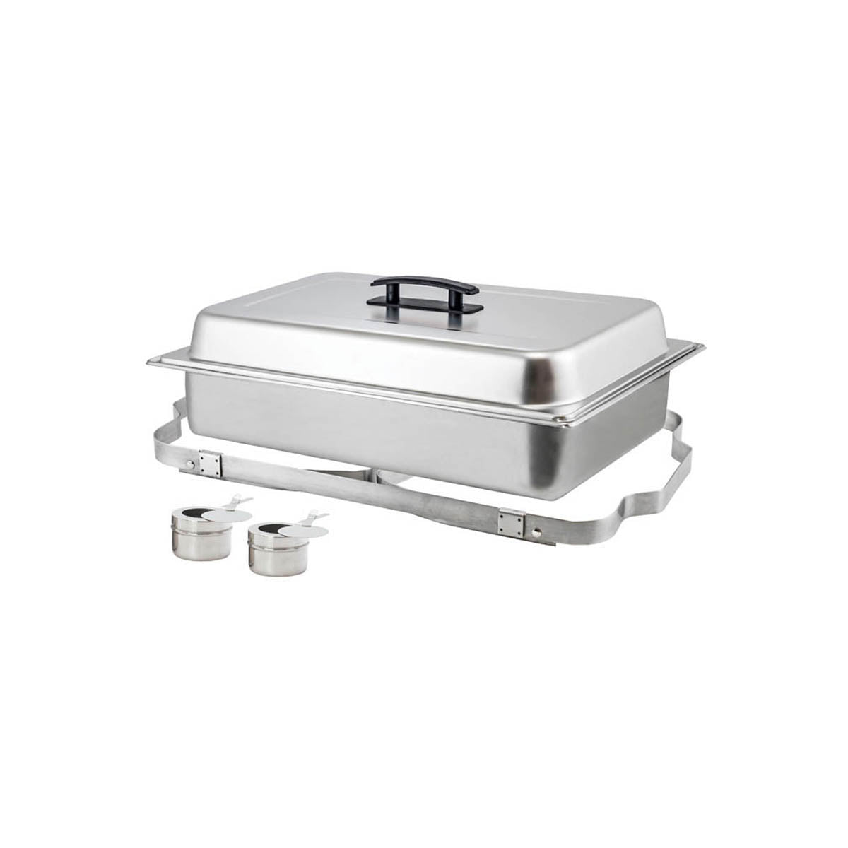 Winco C-4080 Economy 8 Qt. Full Size Stainless Steel Chafer with Folding Frame | 8 qt = 2 gal