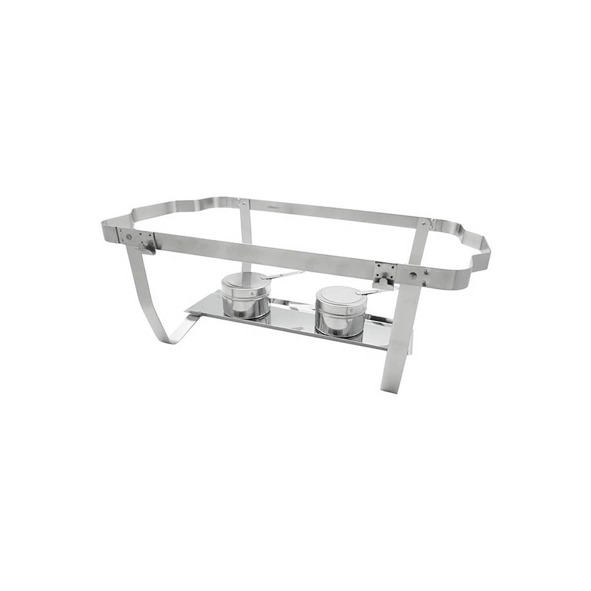 Winco C-4080 Economy 8 Qt. Full Size Stainless Steel Chafer with Folding Frame | 8 qt = 2 gal