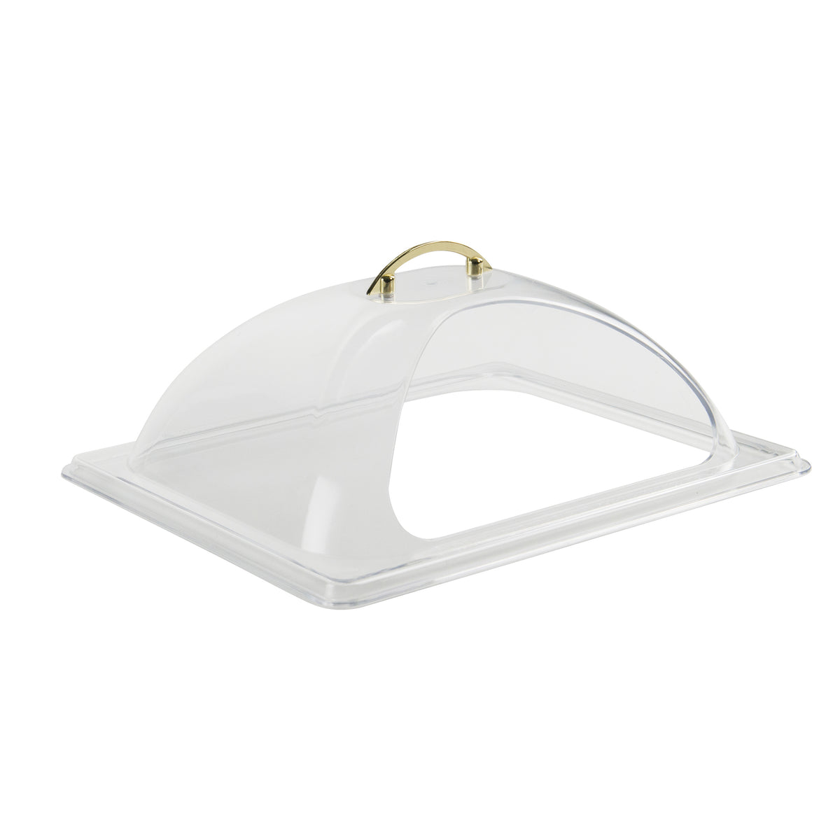 Winco C-DPF2 Half-Size Polycarbonate Side Cut Out Display Dome Cover | plastic / poly -