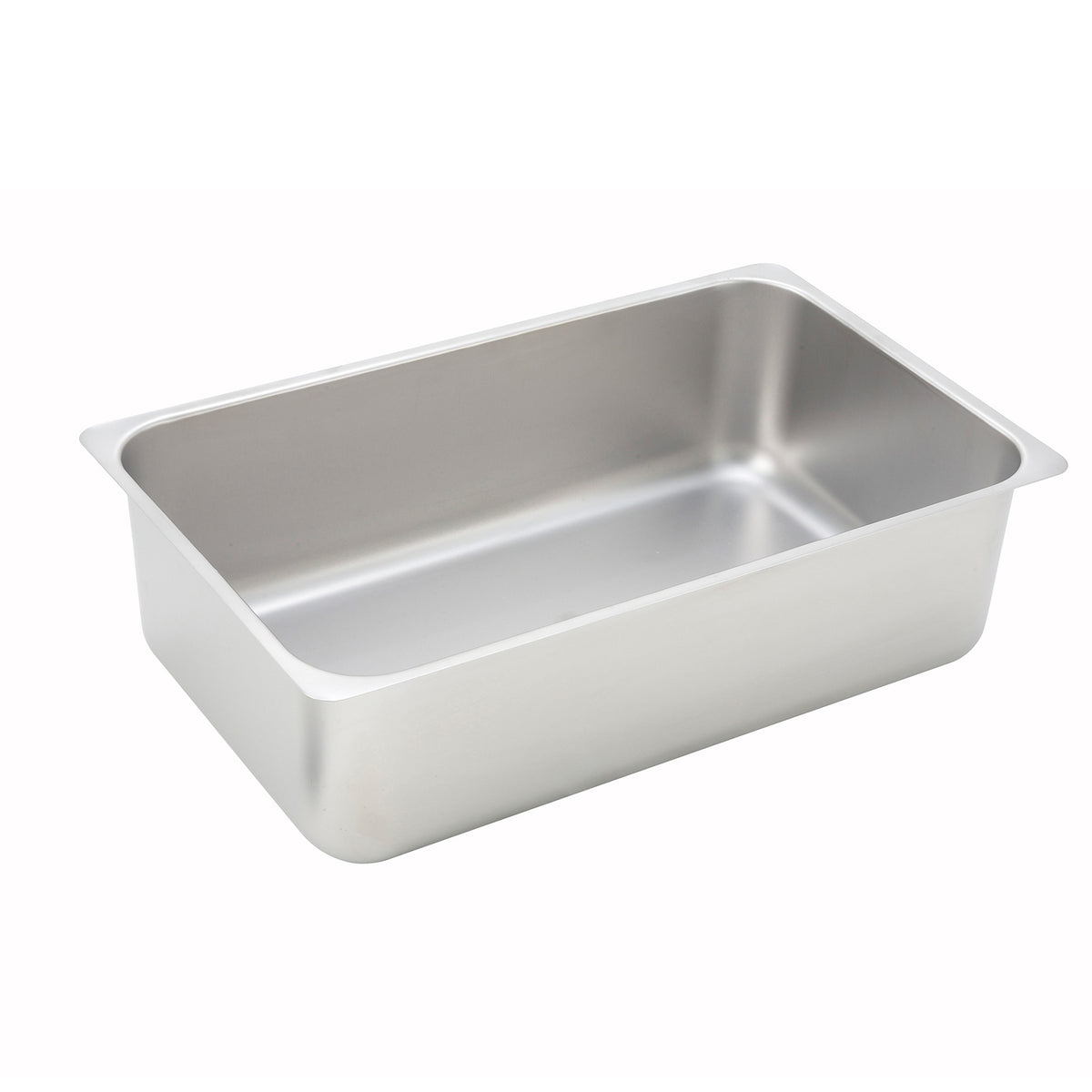 Winco C-WPP 6" Deep Full Size Stainless Steel Spillage Pan Flat Edge