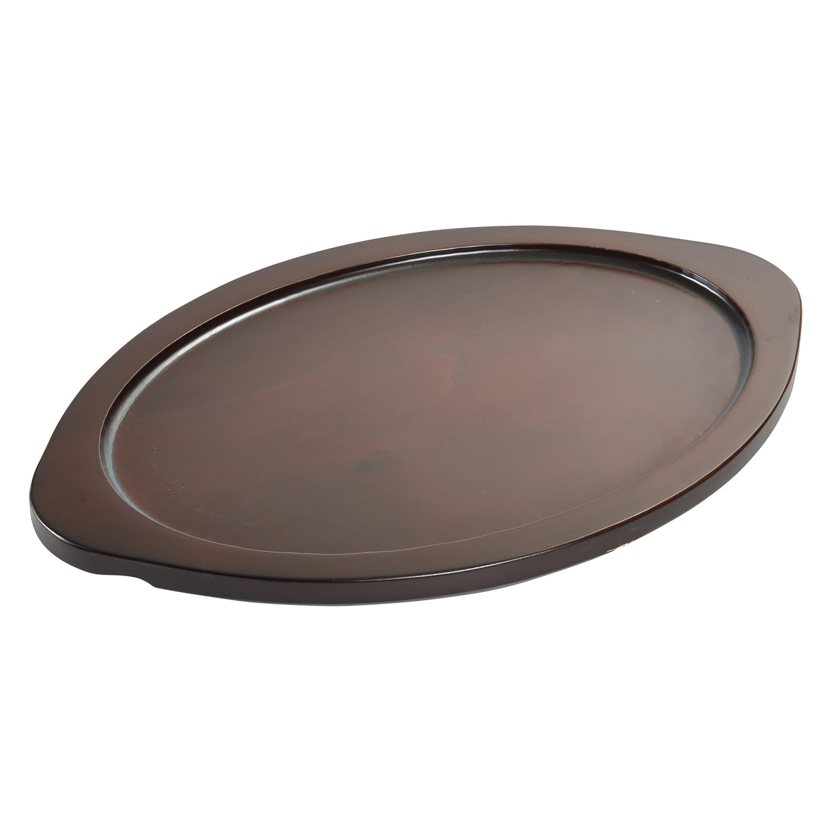 Winco CASG-13OUL Oval Platter Underliner, 15-7/10" x 11" x 3/4" Wood, Contoured Handles - 1/Each