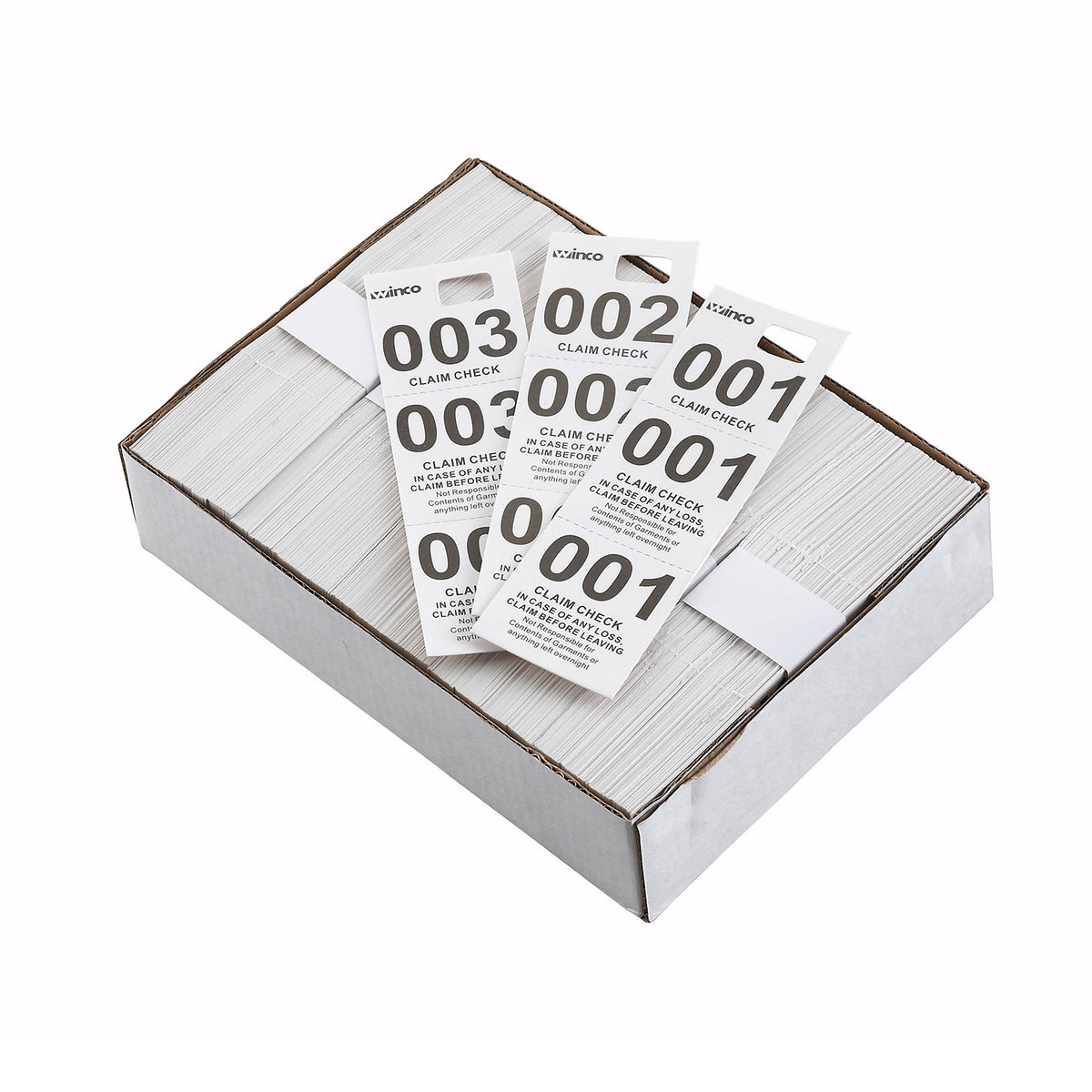 Winco CCK-5WT Coat Check, White - 500/Box