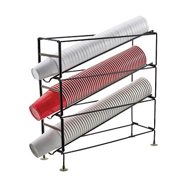 Winco CDR-3 Cup Dispenser, Rack, (3) Compartment, All Cup Types, Steel | 20" Wide