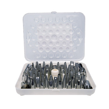 Winco CDT-52 Cream Nozzle Set, 52-Piece Stainless Steel, Storage Box, & 2 Flower Nails | 0" Wide