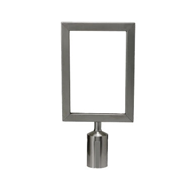 Winco CGSF-12S Steel Sign Frame for CGS-38K Stanchions, Stainless Steel