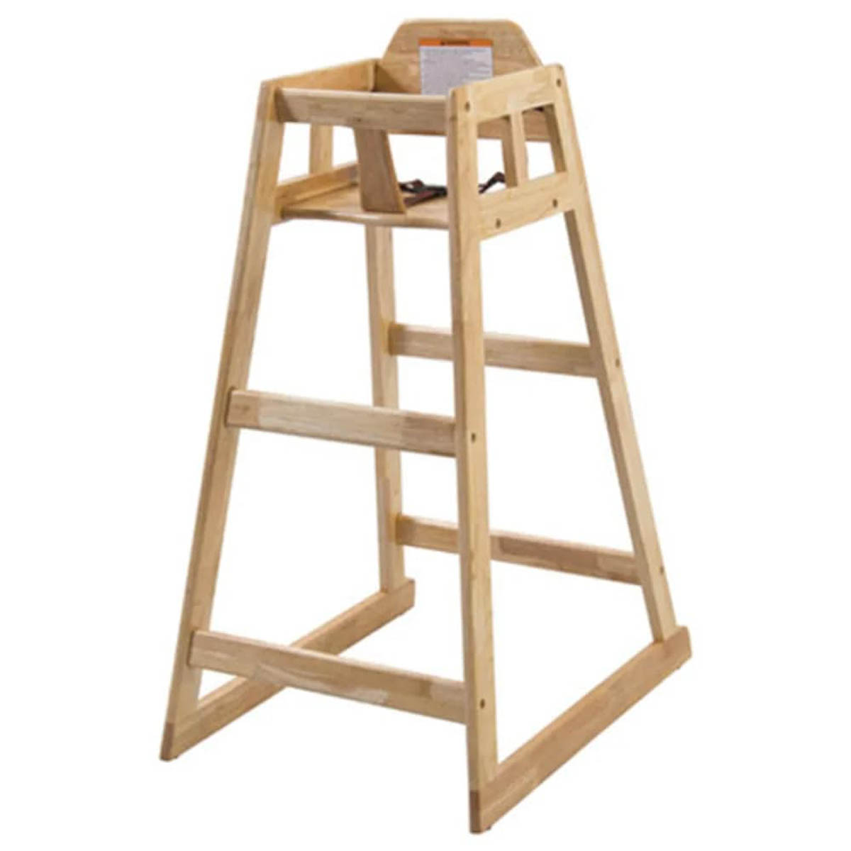 Winco CHH-601 Stackable Rubberwood Pub Height High Chair, 19"L x 20"W x 41"H, Natural Finish