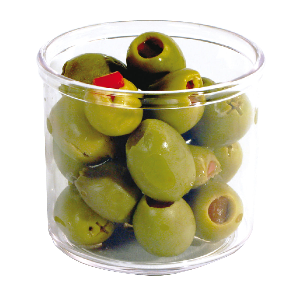 Winco CJ-7P 7 oz Clear Round Plastic Condiment Jar, Clear Finish - 1 Dozen | plastic / poly -