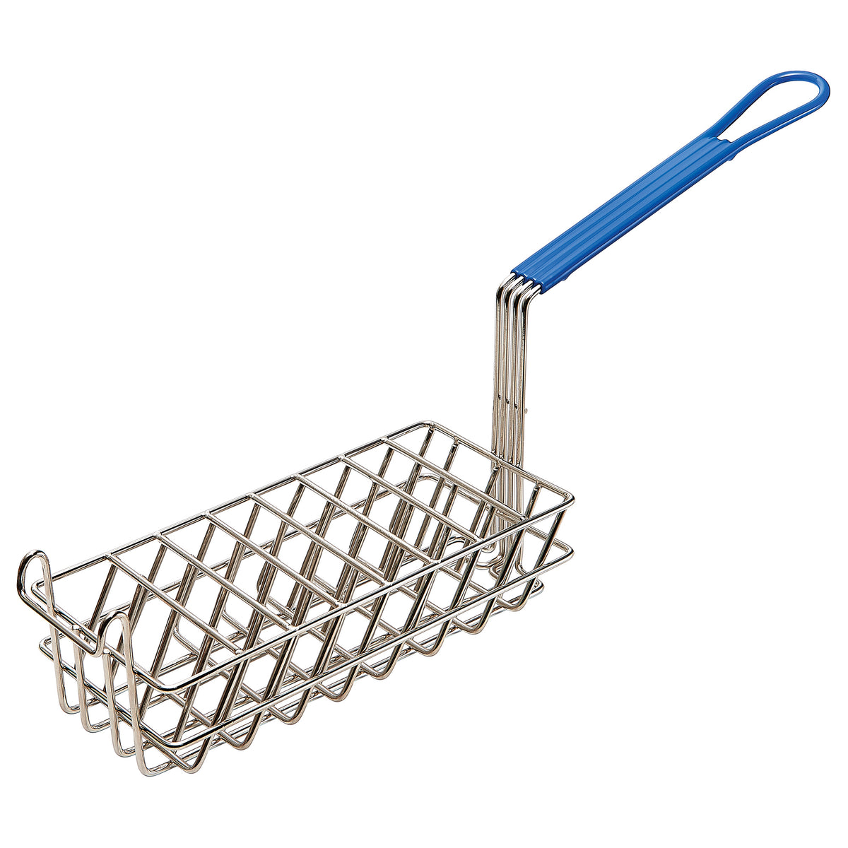 Winco CKCF-BSK Cutlet Fry Basket w/ 8-Slots Capacity, Blue Handle | aluminum housing