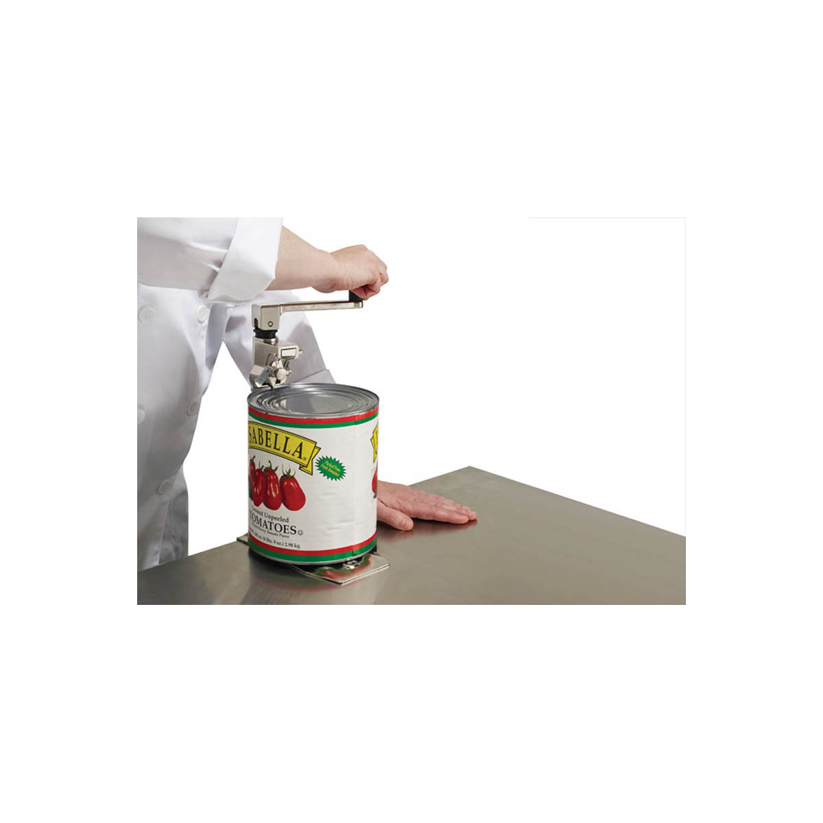 Winco CO-3N Table-Mount Manual Can Opener w/ Dual-Sided Tempered Knife Blade | 6.44" Wide