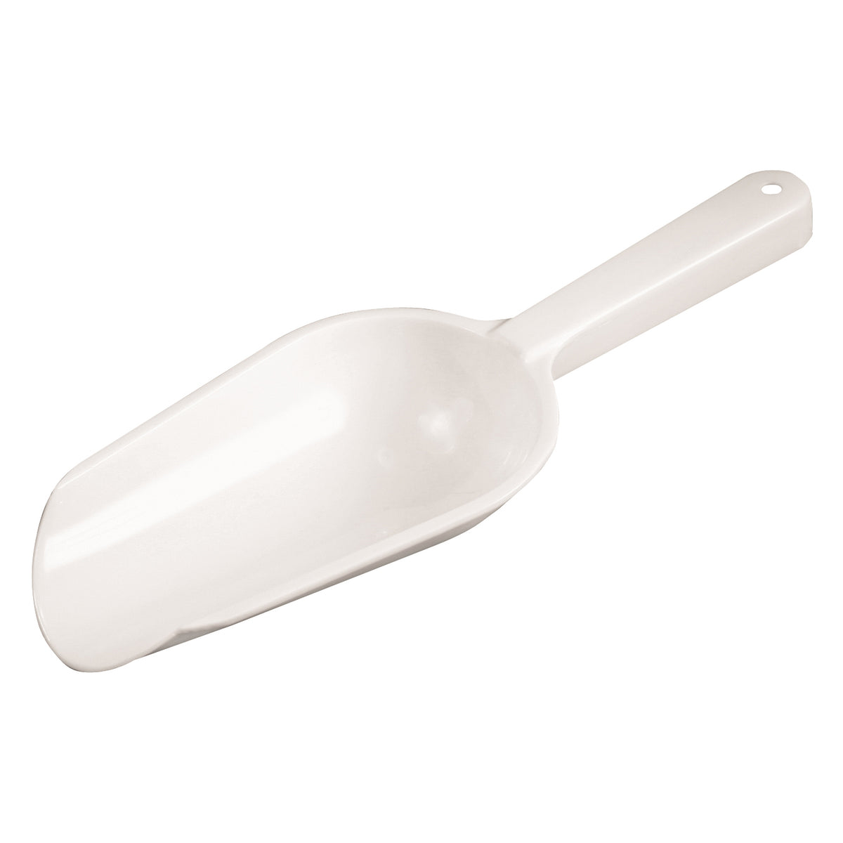 Winco CR-849W Bar Maid, 8Oz Scoop (White), Round Bowl, Hole Handle, Polyethylene | 5 - 8 oz