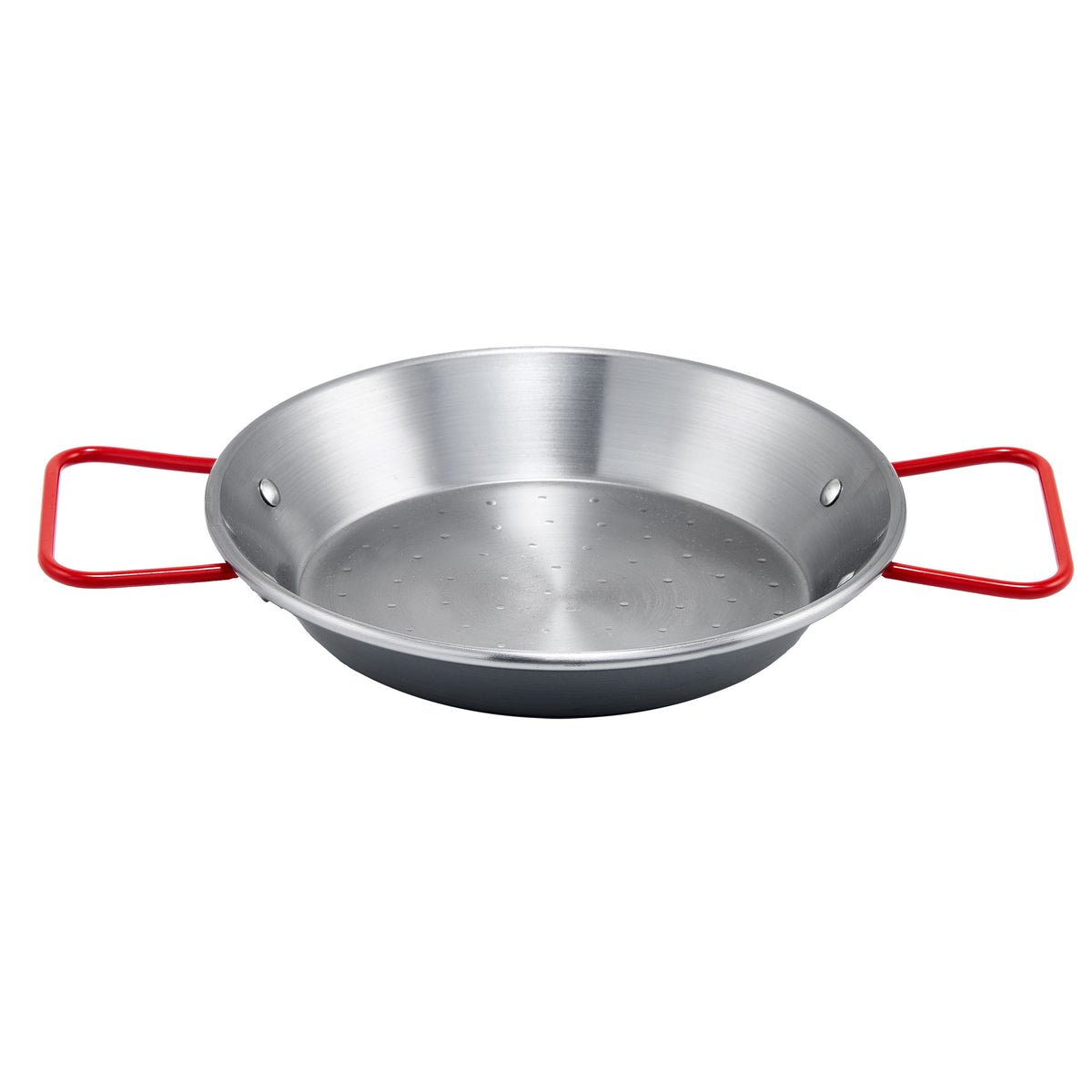 Winco CSPP-14 14.13" Polished Carbon Steel Paella Pan - Round