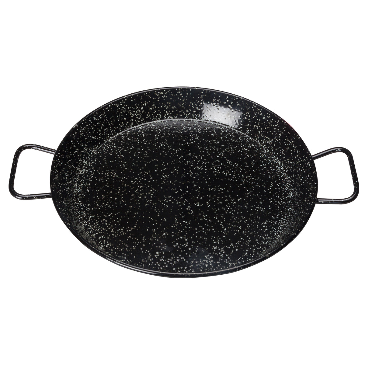 Winco CSPP-14E 14.13" Enameled Carbon Steel Paella Pan - Round