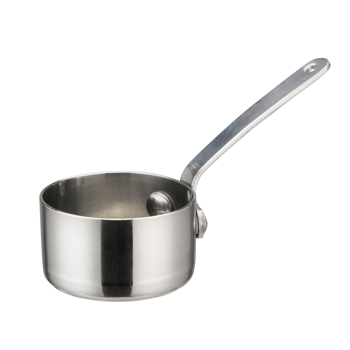 Winco DCWA-101S 2" Diameter Mini Sauce Pan Serving Dish with Handle - Stainless Steel | 1 - 16 oz