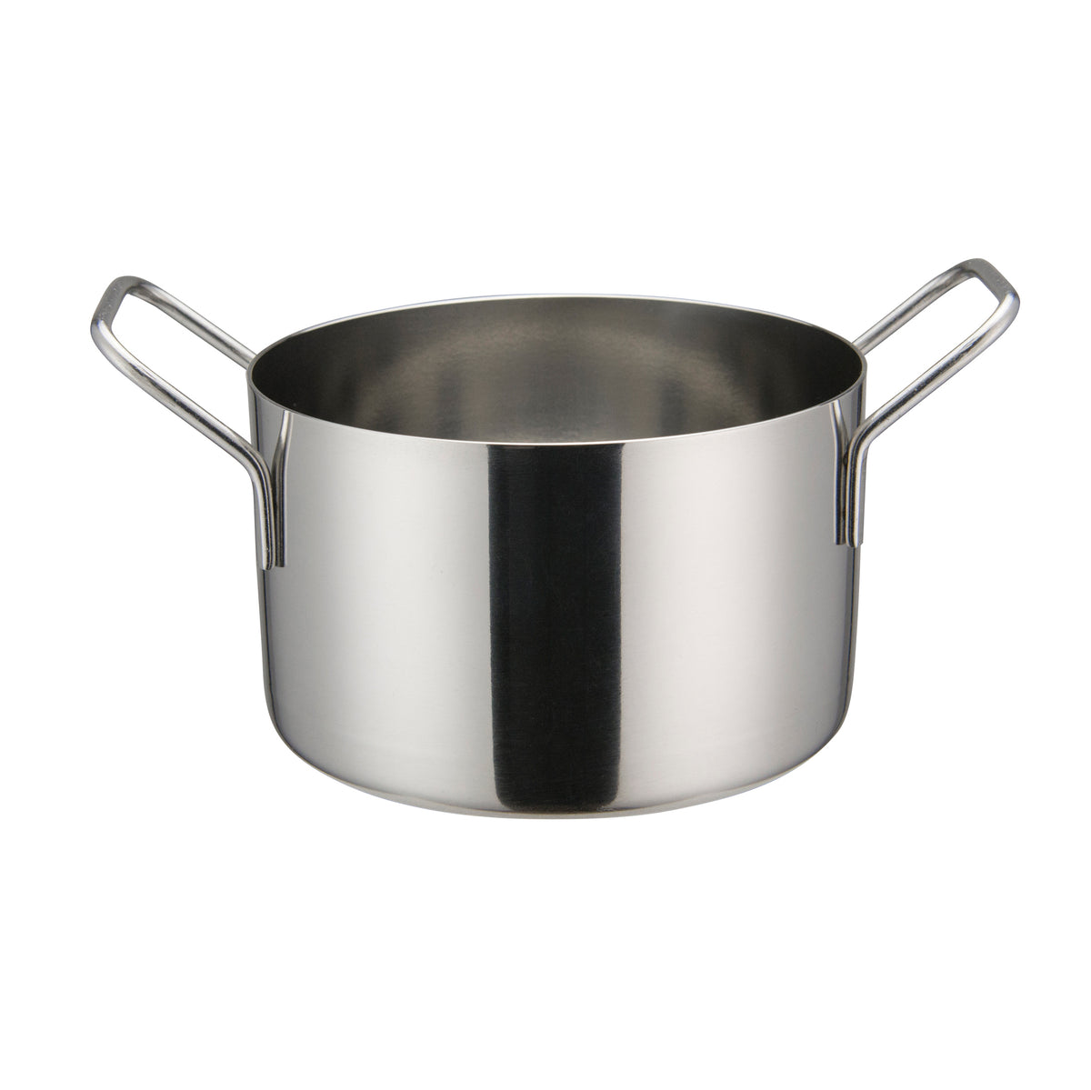 Winco DCWE-105S Stainless Steel 4-3/4" x 3" Mini Casserole Serving Dish with 2 Handles / 28 Oz. | 17 - 32 oz