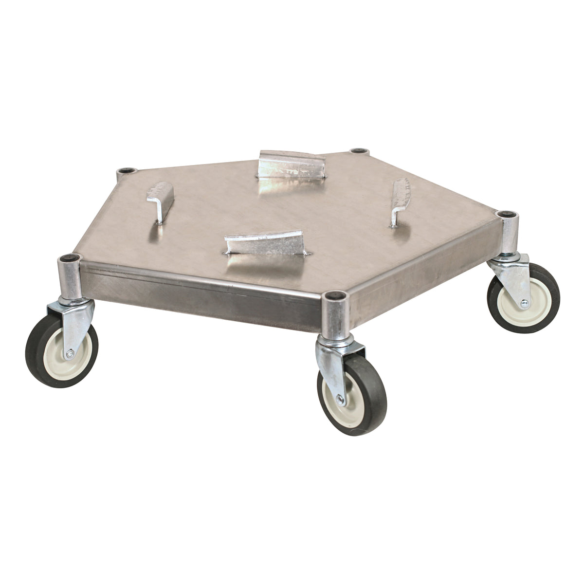 Winco DOL-100 Bar Maid, Keg & Pail Dolly, 400 Lbs. Load Capacity, Transports Most Sizes Of Trash Cans, All Metal Construction, (5) Casters
