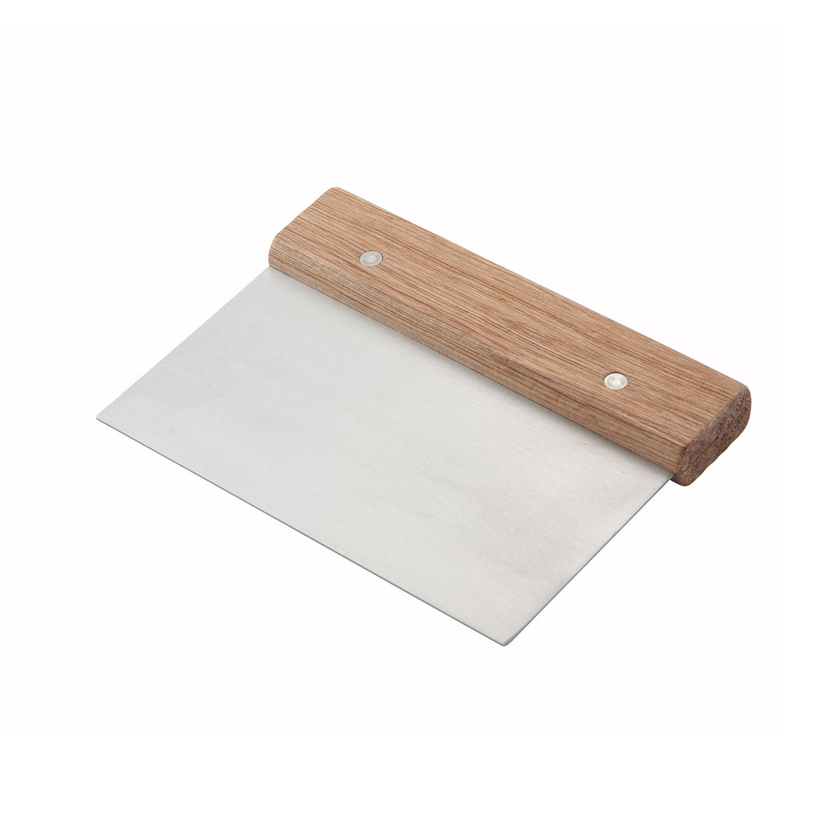Winco DSC-3 Dough Scraper with Stainless Steel Blade, Wood Handle - 6" x 3"