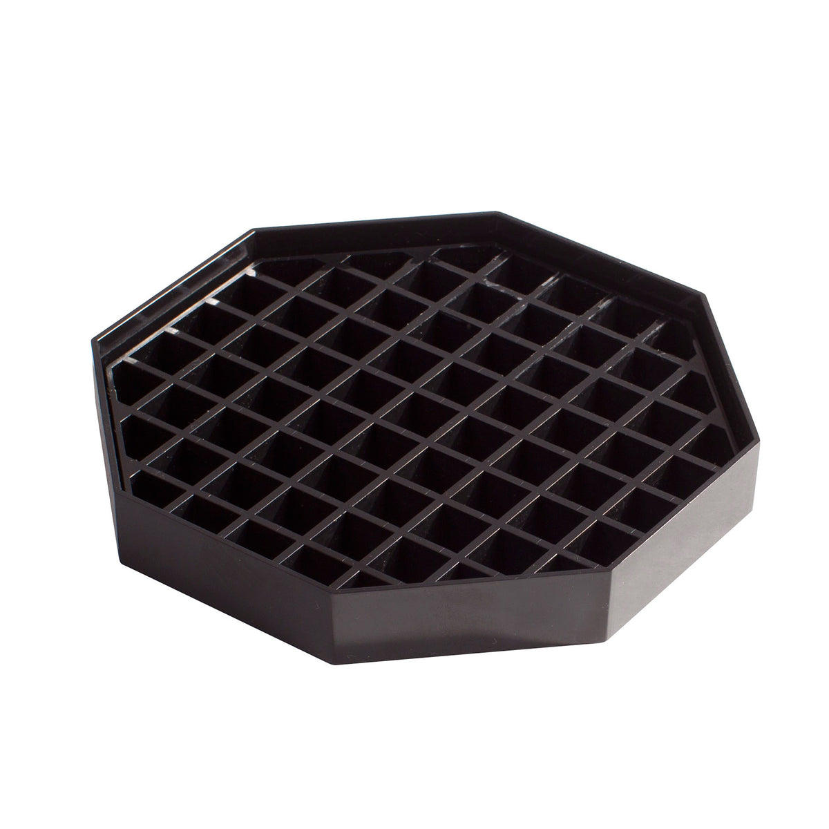 Winco DT-60 Octagonal 6" Plastic Drip Tray, Black, BPA-Free, Dishwasher-Safe, NSF - 4/Pack