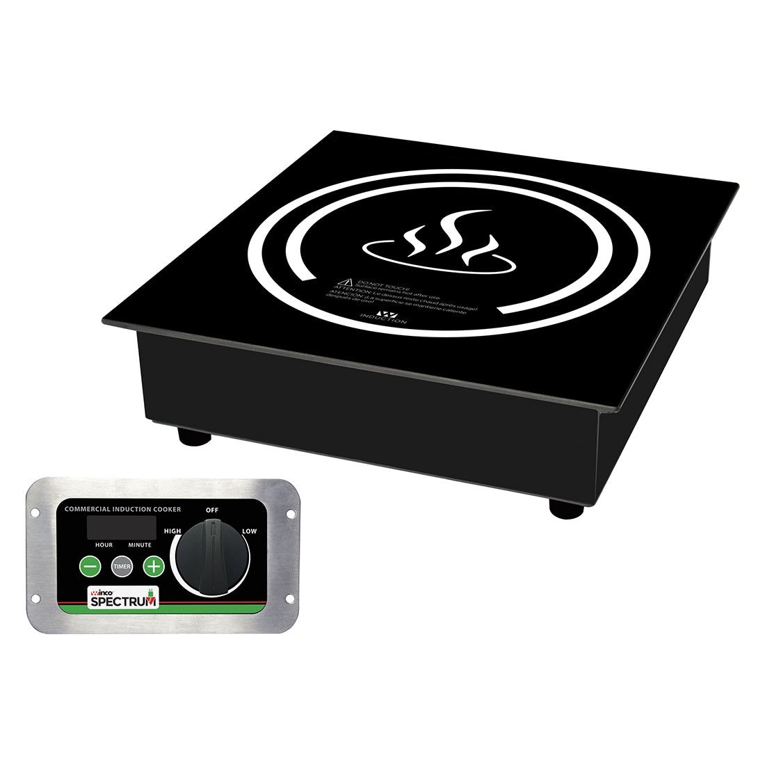 Winco EIDS-18C 12" Built-In/Drop-In Induction Cooker w/ Digital Controls, Ceramic Glass Surface