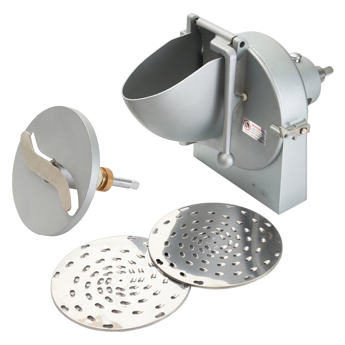 Winco EMP-VS12 Vegetable Slicer/Grater Attachment, #12 Hub, 2 Grater Disks Included - Set for Meat Processing | 19.68" Wide