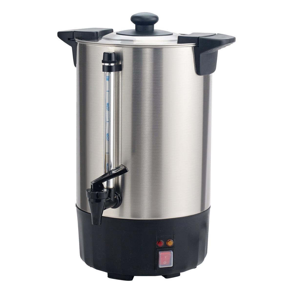 Winco EWB-50A 2.1-Gallon Pourover Hot Water Dispenser, 304 Stainless Steel, digital controls - Set | 12" Wide