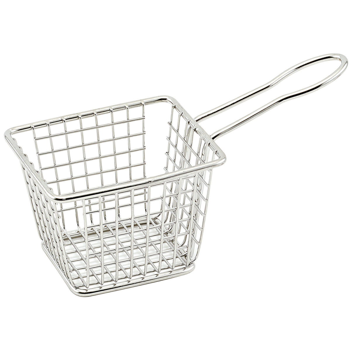 Winco FBM-433T 4" Rectangular Stainless Steel Mini Fry Basket / Dishwasher Safe