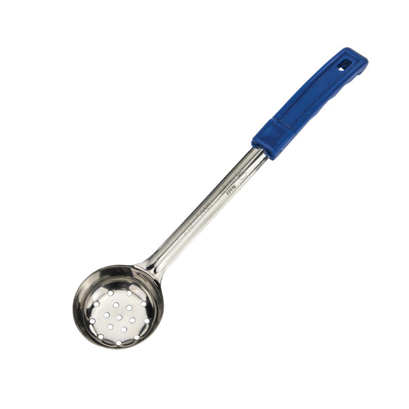 Winco FPPN-2 2 oz. One-Piece Perforated Food Portioner, Blue Handle, Prime | stainless steel with plastic handle
