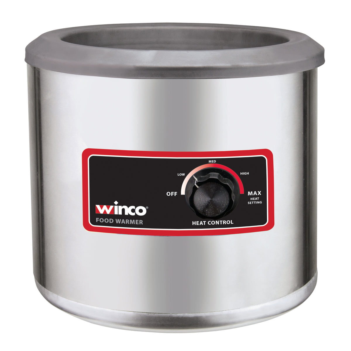 Winco FW-7R250 Stainless Steel 7 Qt. Electric Round Food Cooker / Warmer - 120V, 550W | 7 quart