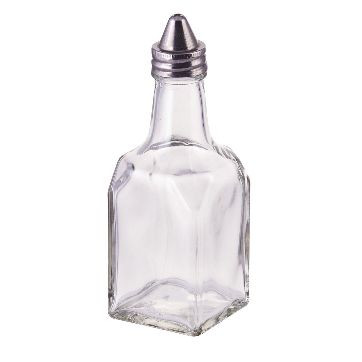 Winco G-104 Glass Oil & Vinegar Cruet, 6 oz Capacity, Clear Tabletop Condiment Dispenser - 1 Dozen