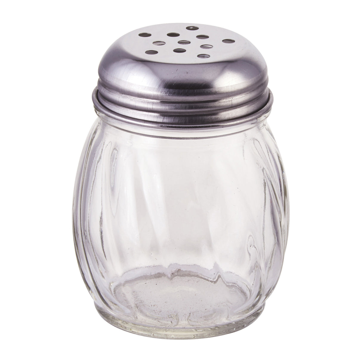 Winco G-107 Cheese Shaker, 6-9 oz Capacity, Glass Jar with Perforated Top, No Handle - 1 Dozen | 6 - 9 oz