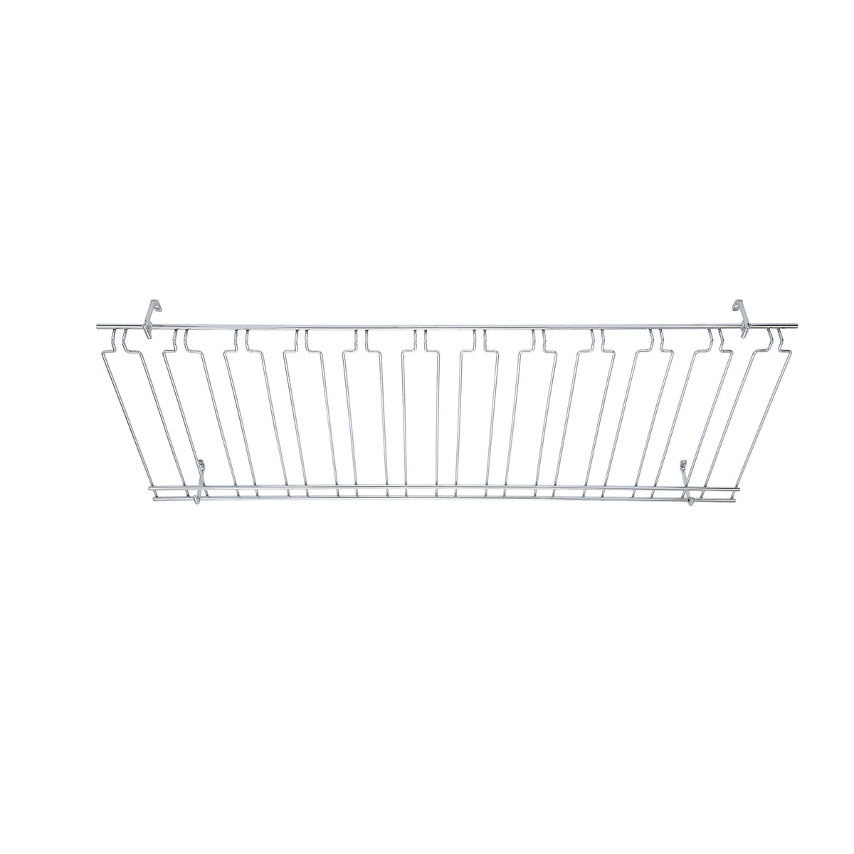 Winco GHC-1848 11 Slot Chrome Plated Wire Bar Glass Rack, 18" x 48"