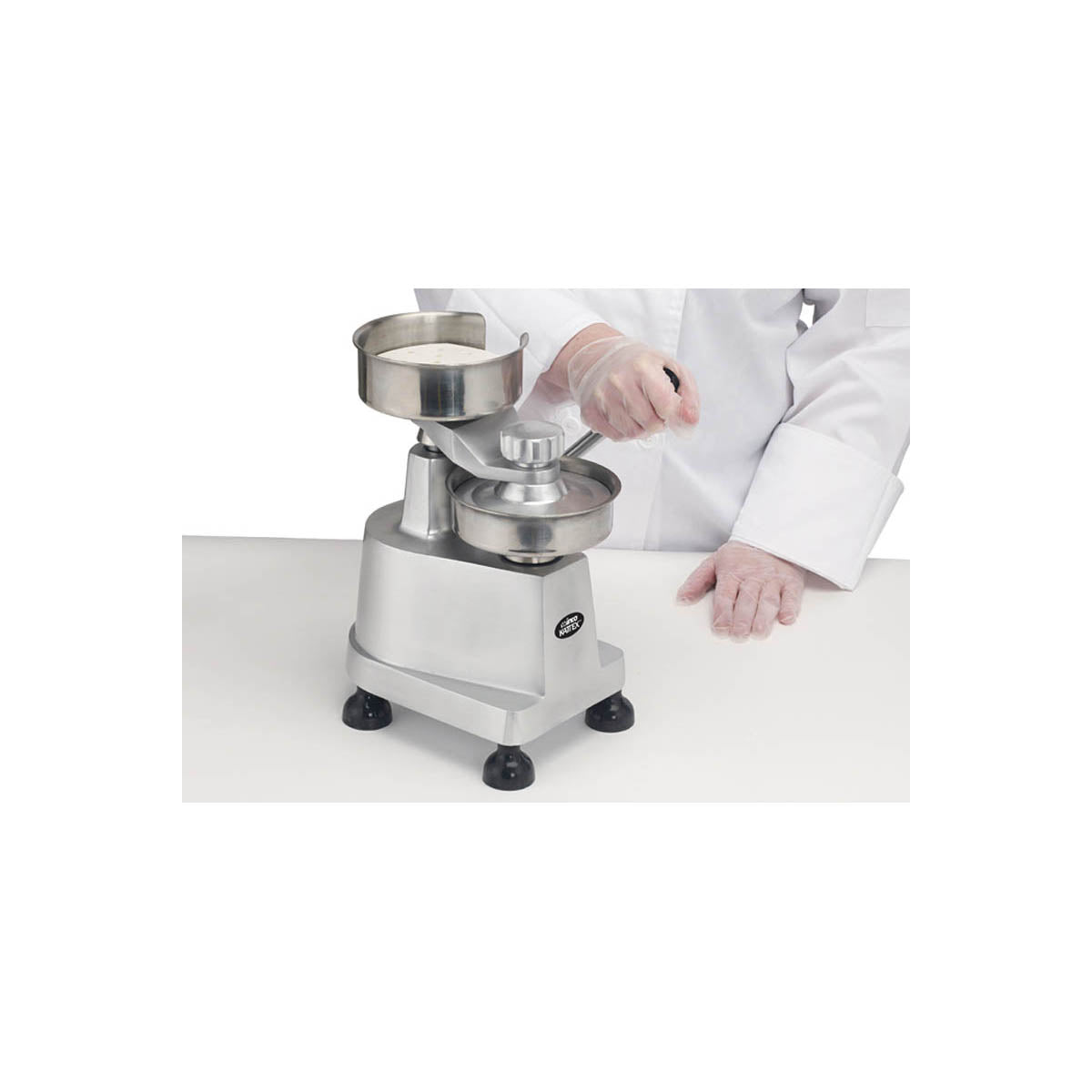 Winco HBP-3 Hamburger Press 10" Heavy-duty with 4" and 5" Plates - 1/Set | anodized aluminum