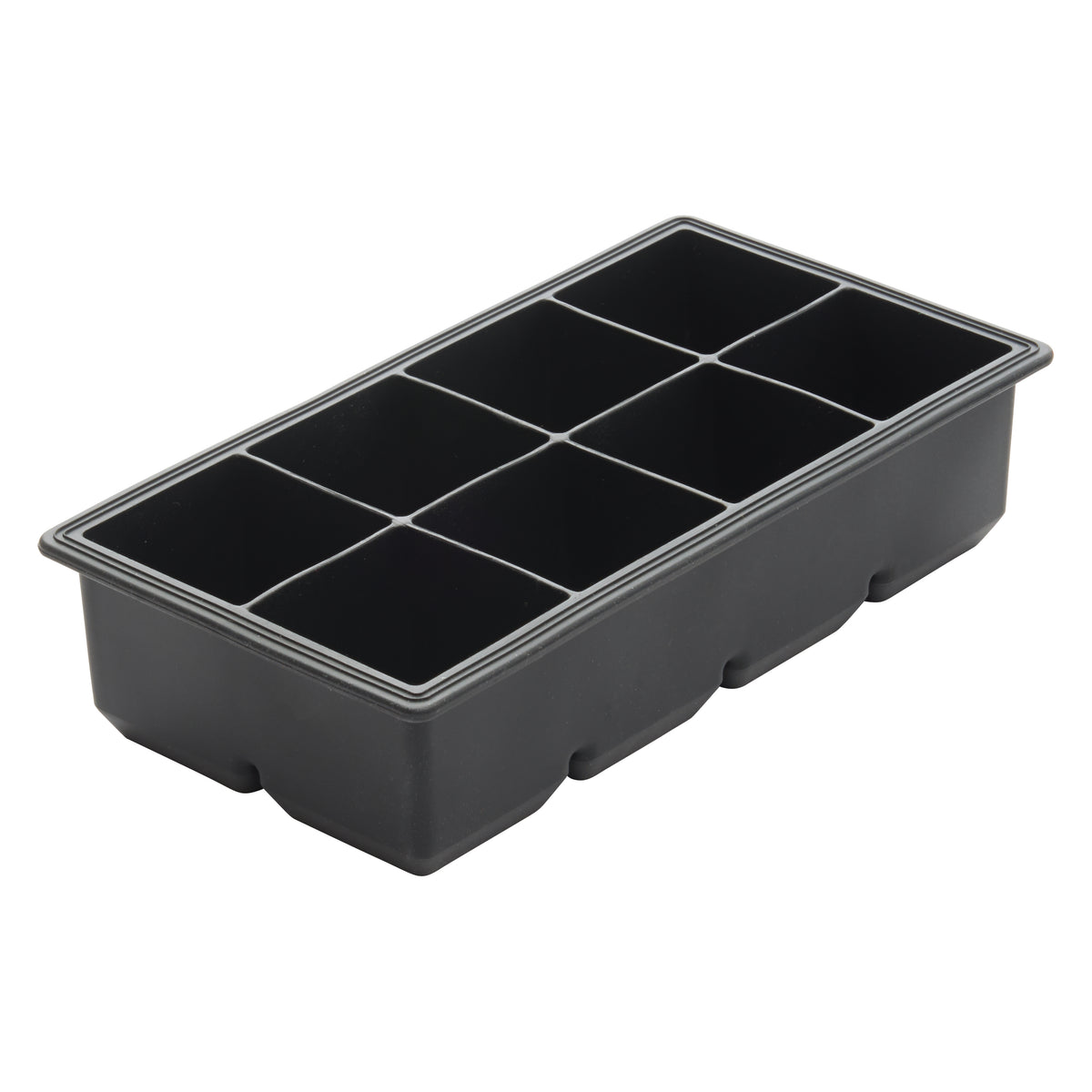 Winco ICCT-8R Ice Cube Tray (8) 2" Square Compartments, Silicone, Black