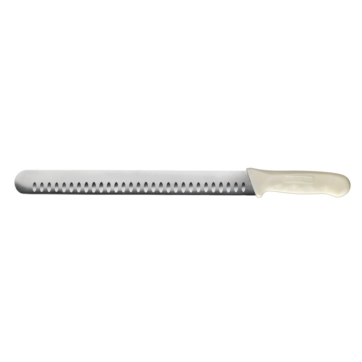 Winco KWP-123 inco KWP-123 Stäl 12" High Carbon Steel Slicing Knife w/ White Polypropylene Handle