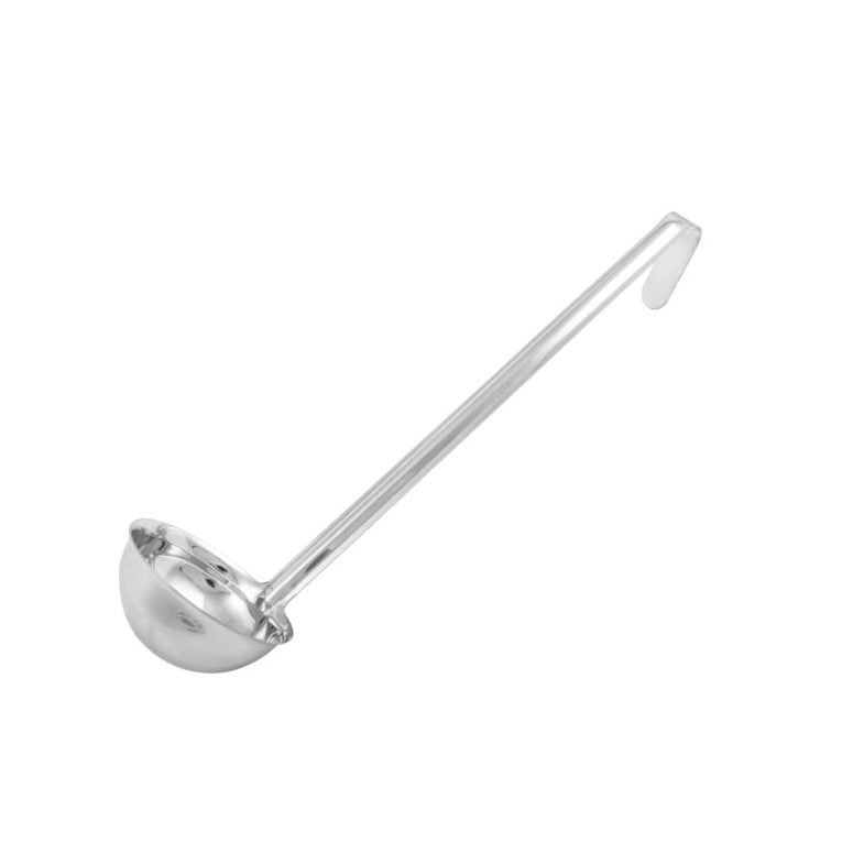 Winco LDI-6 One-Piece Stainless Steel 6 oz LDI Series Serving Ladle w/ 12 1/2" Long Handle | 6 to 8 oz