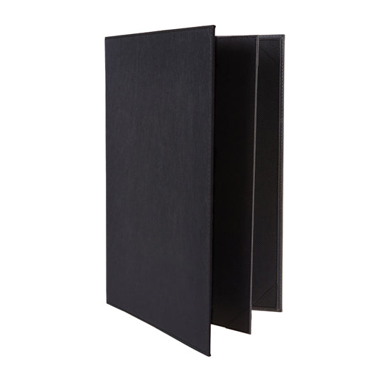 Winco LMF-814BK Menu Cover, Four Views, Legal Size, Holds 8-1/2" X 14" Paper | leather-like