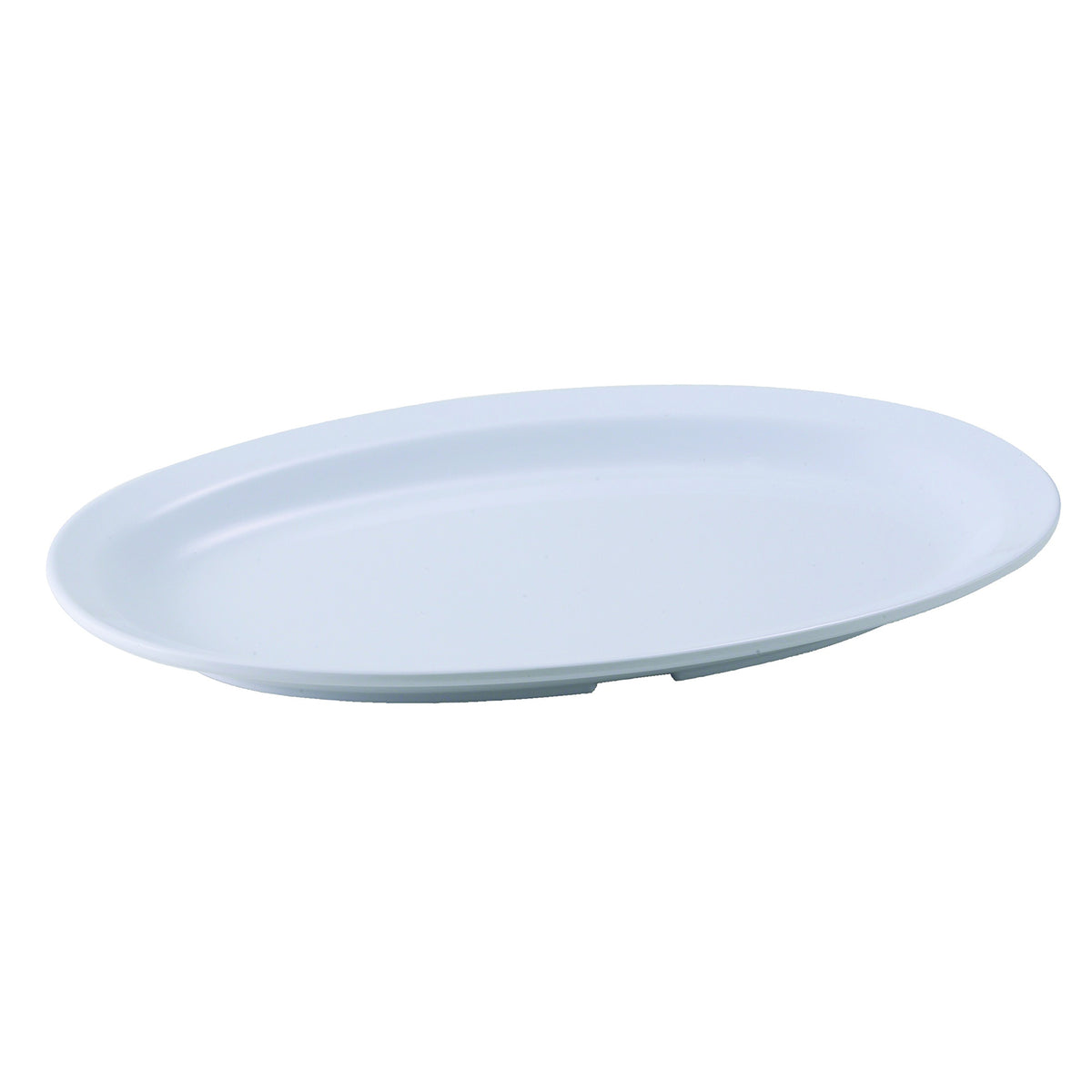 Winco MMPO-138W 13" x 8-1/2" Oval White Melamine Platter 212°F Heat-Resist Dishwasher Safe - 1 Dozen