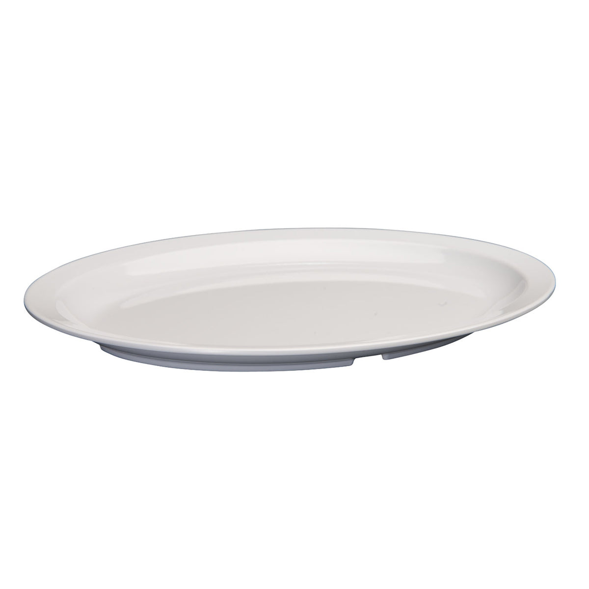 Winco MMPO-139W Oval White Melamine Platter 13-1/8" x 9-1/2", Heat-Resistant 212°F - 1 Dozen