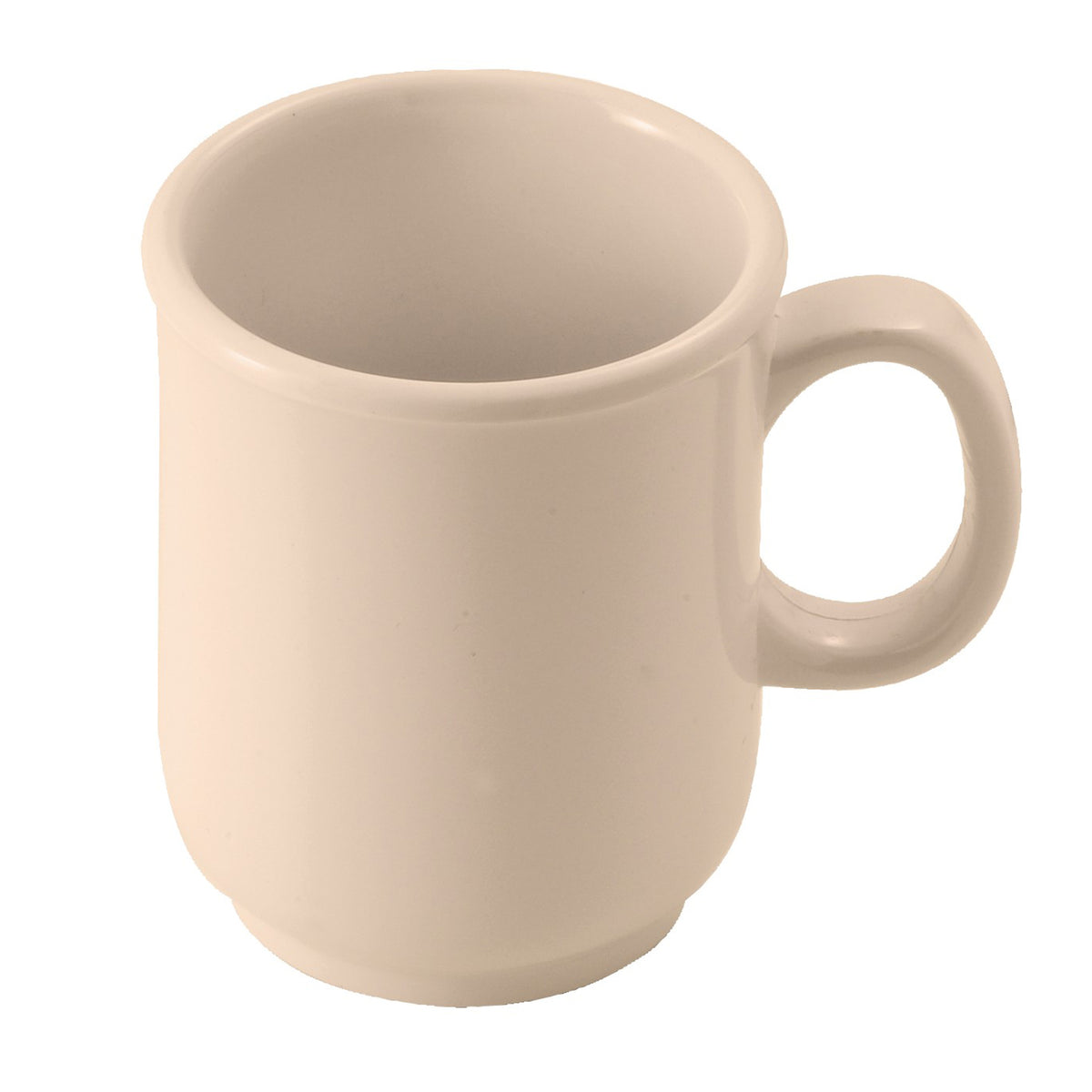 Winco MMU-8 Bulbous 8 oz Tan Melamine Mug, 2-15/16" Dia x 3-5/8" H, Dishwasher Safe - 1 Dozen