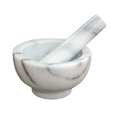 Winco MPS-42W Marble Mortar & Pestle Set, 4-1/2" Mortar, 5" Marble Pestle, 4-6" Length