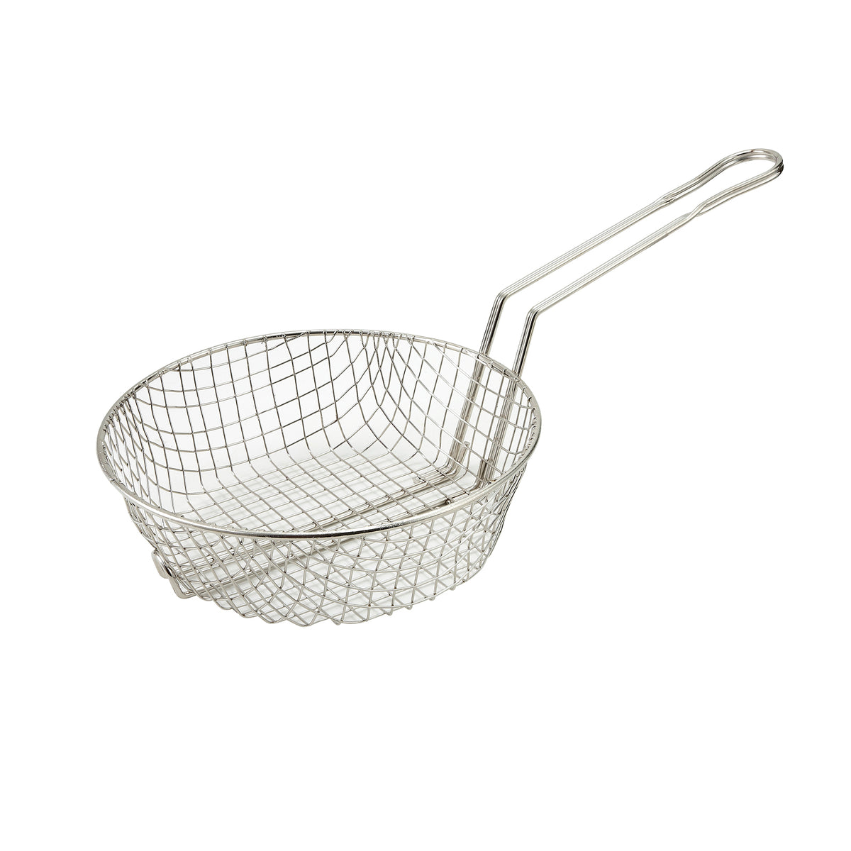 Winco MSB-12 12" Round Coarse Mesh Culinary Basket w/ Nickel Plated Steel | aluminum housing