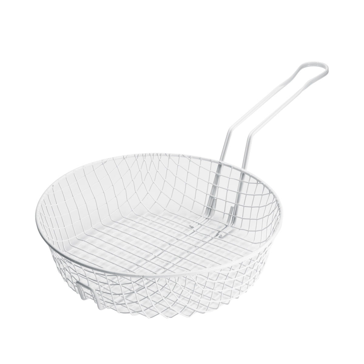 Winco MSBW-12 12" Non-Stick Coarse Mesh Breading Basket w/ White Plastic Coating | aluminum housing