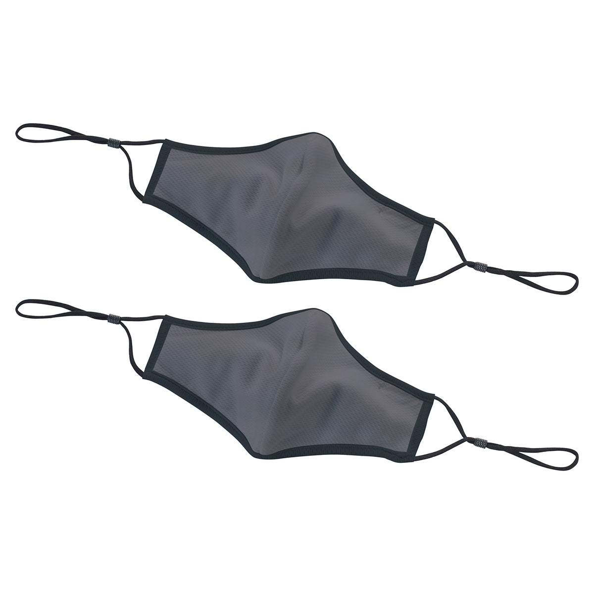 Winco MSK-4GLXL Face Mask, 7-1/4" x 5-1/2" Adjustable Clip, 2-Ply Cotton/Polyester Gray L/XL- 2/Pack