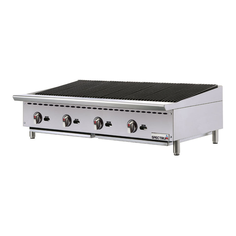 Winco NGCB-48R 48" Countertop Spectrum Gas Radiant Charbroiler w/ (4) Burners