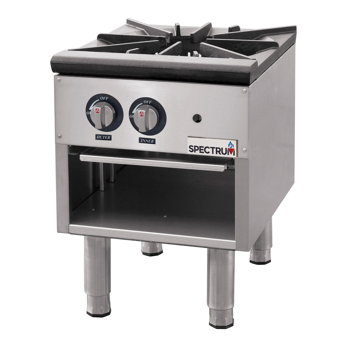 Winco NGSP-1 Spectrum Gas Stock Pot Stove w/ Three-Ring Burners - 80,000 BTU | 17.9" Wide