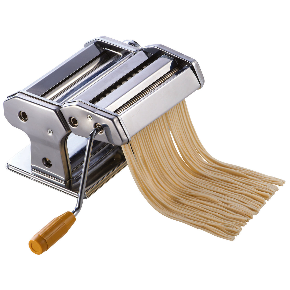 Winco NPM-7 Stainless Steel 7" Roller Length Pasta Maker with Detachable Cutter