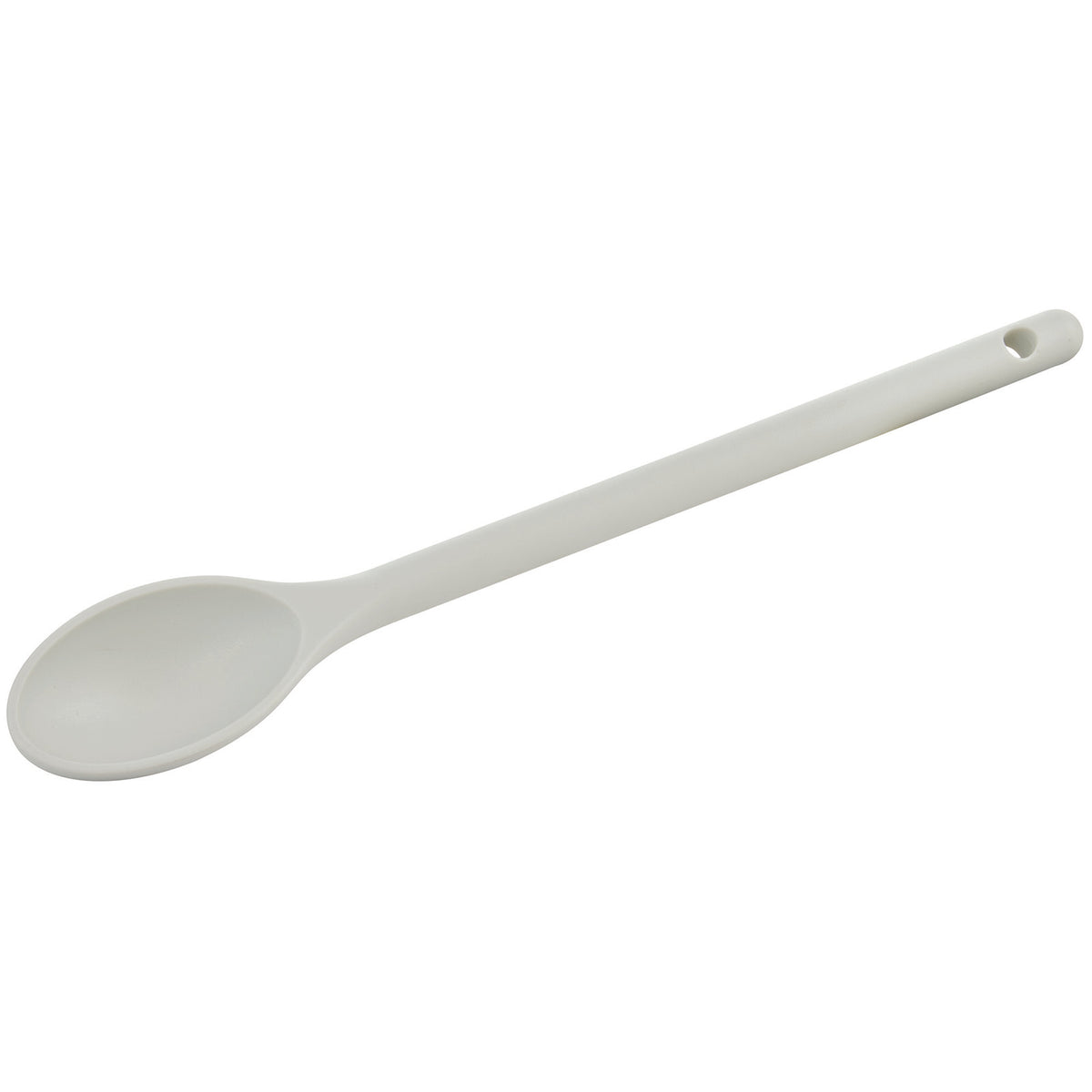 Winco NS-12W Off White Nylon 12" Solid Serving Spoon, Heat Resistant Up To 400°F (204°C)