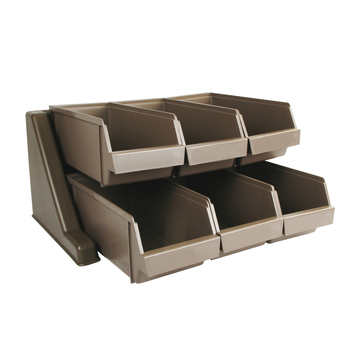 Winco OGZ-6 Plast. Cutlery Set, 6-Comp Beige Rack with 6 Bins, 18-3/4"L x 14-7/8"W x 9-5/8"H | plastic