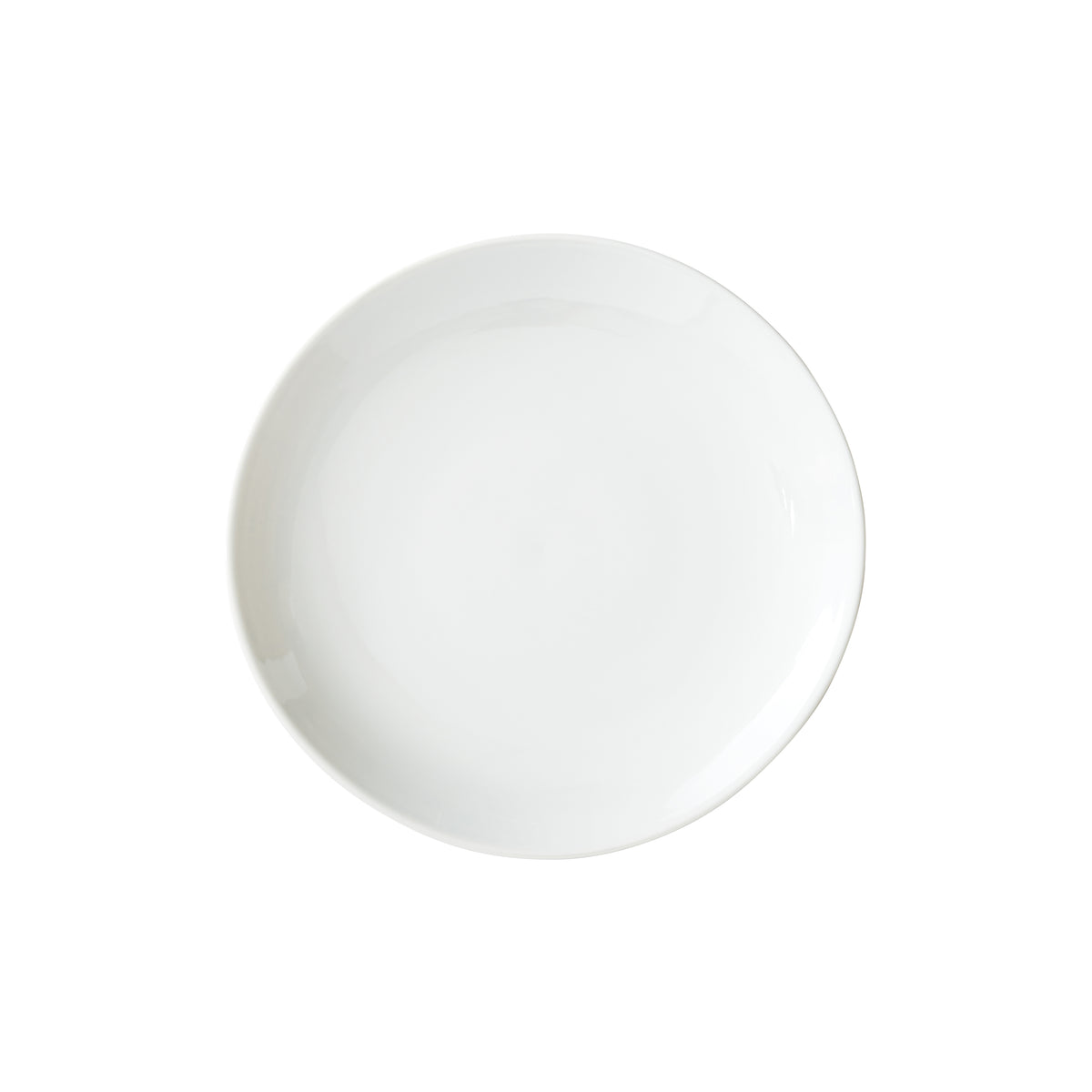 Winco OKP-10 10" Round Porcelain Plate, White Coupe Rim, 10" Dia x 1" H - 1 Dozen