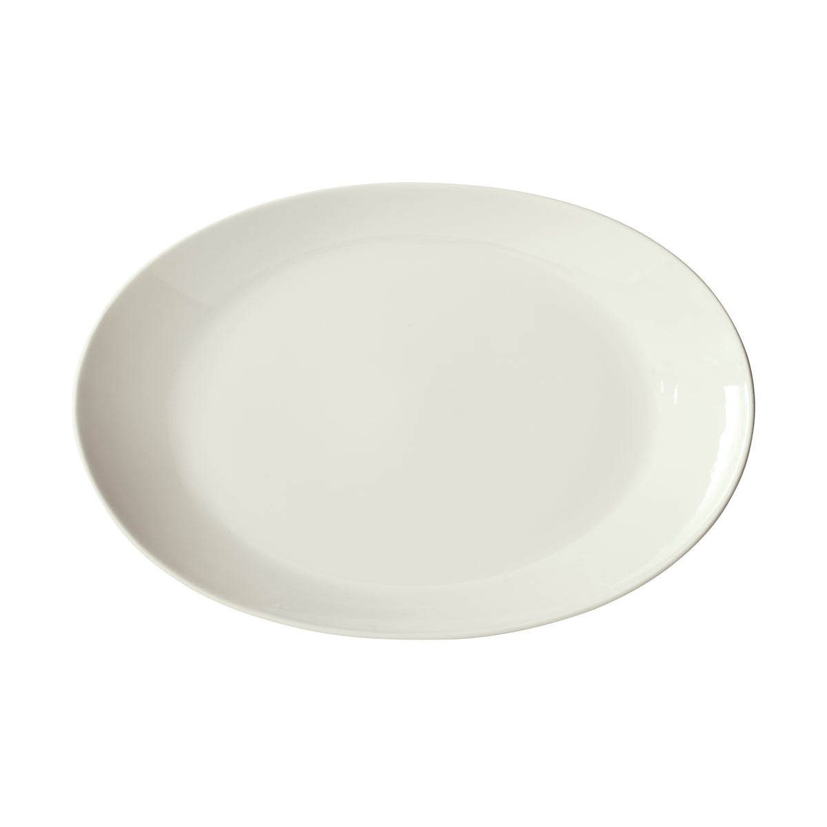 Winco OKP-11PL-AW Oval Porcelain China Platter, 11" x 7-7/8" x 1-1/2", White Finish - 1 Dozen